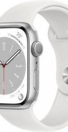 Apple Watch Series 8 GPS 45mm Silver Aluminum Case with White S. Band - S/M (MP6P3/MP6T3)