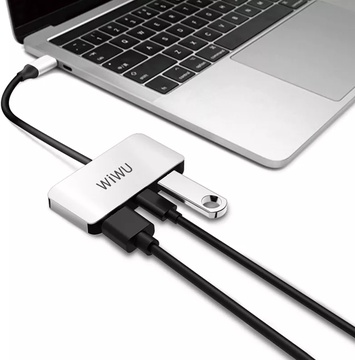WIWU Alpha C2H  USB-C to (USB 3.0 + 4K HDMI + PD fast charge) Gray