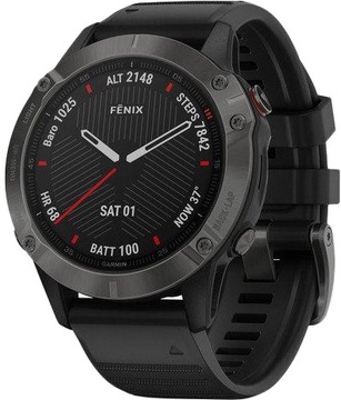 Garmin Fenix 6 Pro Sapphire Сarbon Grey DLC with Black Band (010-02158-11) (UA)