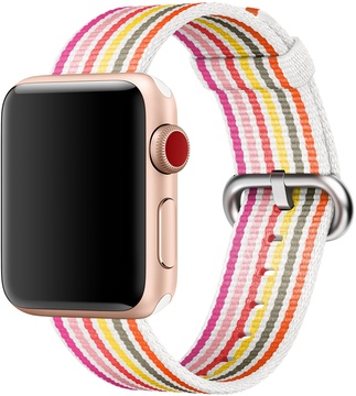 Apple Watch 38mm/40mm/41mm/42mm Woven Nylon Pink Stripe (MRH82)