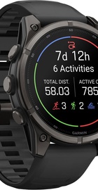 Garmin Fenix 9 47mm Carbon Gray DLC Titanium with Black Silicone Band (010-04762-10/11)