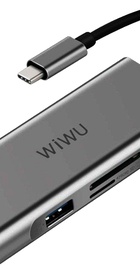 WIWU Alpha 7in1 (USB-C to 3xUSB3.0+HDMI+USB-C+SD/Micro SD) Space Grey