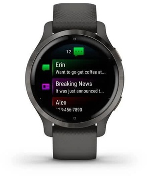 Garmin Venu 2S Slate Bezel with Graphite Case and Silicone Band	(010-02429-10)