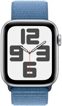 Apple Watch SE 2 GPS 44mm Silver Aluminium Case with Winter Blue Sport Loop (MREF3)