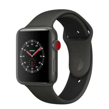 Apple Watch Edition 42mm Series 3 GPS + Cellular Gray Ceramic Case with Gray/Black Sport Band (MQM62)