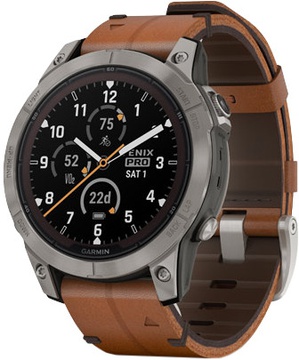 Garmin Fenix 7 Pro Sapphire Solar Titanium with Chestnut L. Band (010-02777-30)