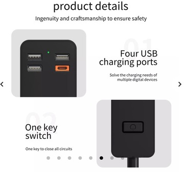 WIWU Smart Power Strip 4x220V+3xUSB+USB-C 20W EU Plug