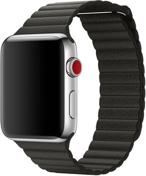 Apple Watch 42mm/44mm/45mm/46mm/49mm Charcoal Gray Leather Loop Large (MQV82)