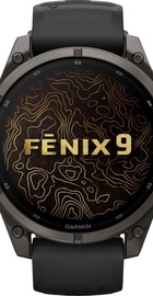 Garmin Fenix 9 47mm Carbon Gray DLC Titanium with Black Silicone Band (010-04762-10/11)