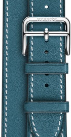 Apple Watch Hermes Barenia Leather Double Tour Regular 38mm/40mm/41mm/42mm Bleu Jean (MMNY2)