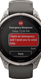 Garmin Fenix 9 Pro inReach Solar 47mm Titanium with Pebble Gray/Silver Gray Silicone Band (010-04338-00/01)