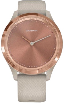 Garmin Vivomove 3s Rose Gold Stainless Steel Bezel w. Light Sand and Silicone B. (010-02238-02)