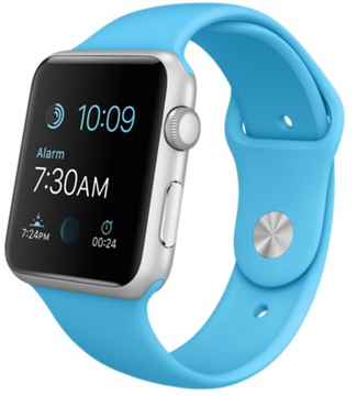 Apple Watch Sport 42mm Silver Aluminum Case with Blue sport Band (MLC52)