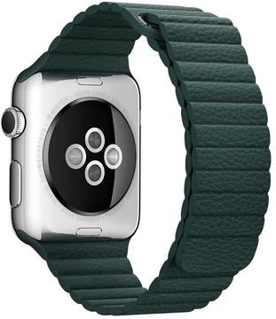 Apple Watch 42mm/44mm/45mm/46mm/49mm Leather Loop Forest Green (high copy)