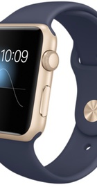 Apple Watch Sport 42mm Gold Aluminum Case Midnight Blue Sport Band (MLC72) CPO