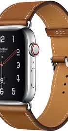 Apple Watch Hermes Series 4 GPS + Cellular 40mm Stainless Steel Case with Fauve Barenia Leather Single Tour (MU6M2)