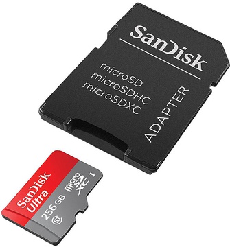 SanDisk microSDXC 256GB Class 10 UHS-I Ultra + SD Adapter (SDSQUNI-256G-GN6MA)