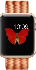 Apple Watch Sport 38mm Gold Aluminum Case with Gold/Red Woven Nylon (MMF52)