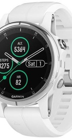 Garmin Fenix 5S Plus Sapphire White with Carrera White Band (010-01987-01)