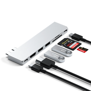 Satechi Aluminum USB-C Pro Hub Slim Adapter Silver (ST-HUCPHSS)