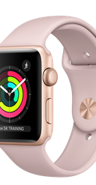 Apple Watch 42mm Series 3 GPS Gold Aluminium Case with Pink Sand Sport Band (MQL22)