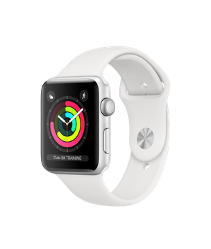 Apple Watch 42mm Series 3 GPS Silver Aluminum Case with White Sport Band (MTF22)
