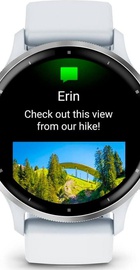 Garmin Venu 3 Silver Stainless Steel Bezel with Whitestone Case and Silicone Band (010-02784-00/50)