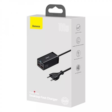 Baseus GaN3 Pro 100W (2 Type-C + 2 USB) (CCGP000101)