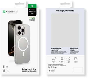 AmazingThing Minimal Air Case for 16 Pro Max with MagSafe Matte Clear