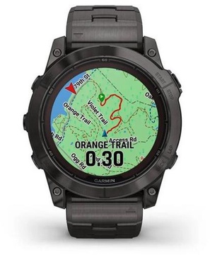 Garmin Fenix 7X Pro Sapphire Solar Carbon G. DLC Tit. with Vented Tit. Bracelet (010-02778-30)