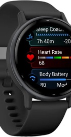 Garmin vivoactive 5 Slate Aluminum Bezel with Black Case and Silicone Band (010-02862-10)