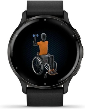 Garmin Venu 3 Slate S. Steel Bezel w. Black Case and Leather Band (010-02784-52/02)