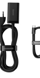 Baseus GaN3 Pro 65W (2 Type-C + 2 USB) + Кабель Type-C to Type-C 100W (1m) (CCGP040101)