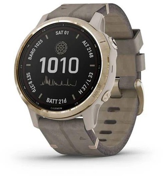 Garmin Fenix 6S Pro Solar Edition Light gold with shale grey suede band (010-02409-26)