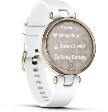 Garmin Lily Cream Gold Bezel with White Case and Silicone Band (010-02384-10)
