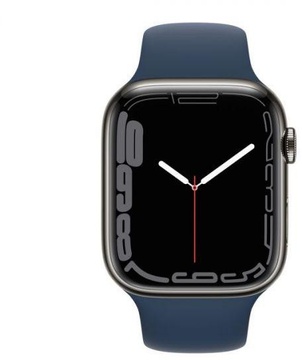 Apple Watch Series 7 GPS + Cellular 45mm Graphite Stainless Steel Case with Abyss Blue Sport Band (MKJH3, MKL23)