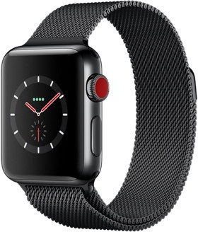 Apple Watch Series 3 GPS + Cellular 38mm Space Black Stainless Steel w. Space Black Milanese L. (MR1H2)