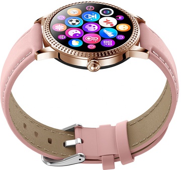 Lemfo CF18 Pro Leather с измерением давления и пульса (Розовый)