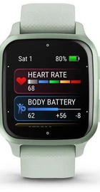 Garmin Venu Sq 2 Metallic Mint Aluminum Bezel with Cool Mint Case and Silicone Band (010-02701-02/12)