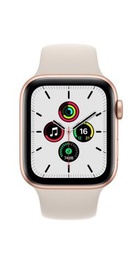 Apple Watch SE 44mm Gold Aluminum Case with Starlight Sport Band (MKQ53)