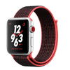 Apple Watch Nike+ 42mm Series 3 GPS + Cellular Silver Aluminum Case with Bright Crimson/Black Nike Sport Loop (MQLE2)