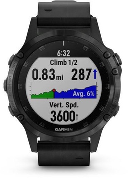 Garmin Fenix 5 Plus Sapphire Black with Leather Band (010-01988-07)