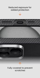 Pitaka Ultra-Slim Case Twill 600D for iPhone 16 Pro Max - Black/Grey (KI1601PMA)