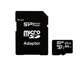 Silicon Power 64 GB microSDXC UHS-I Elite SD adapter SP064 (GBSTXBU1V10-SP)