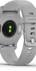 Garmin Venu 2S Silver Stainless Steel Bezel with Mist Gray Case and Silicone Band (010-02429-12)