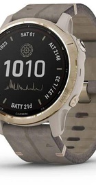Garmin Fenix 6S Pro Solar Edition Light gold with shale grey suede band (010-02409-26)