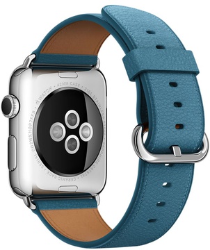 Apple Watch 42mm Stainless Steel Case with Marine Blue Classic Buckle (MMFU2)