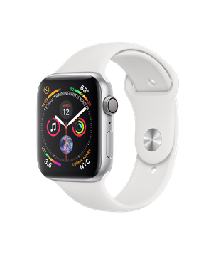 Apple Watch Series 4 GPS 44mm Silver Aluminum Case with White Sport Band (MU6A2)