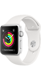 Apple Watch 42mm Series 3 GPS Silver Aluminum Case with White Sport Band (MTF22)