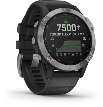 Garmin Fenix 6 Solar Silver with black band (010-02410-00)